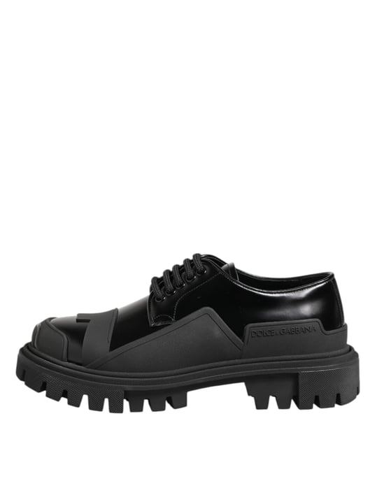 Dolce & Gabbana Schwarze Lackleder Trekking Derby Schuhe - Image 6