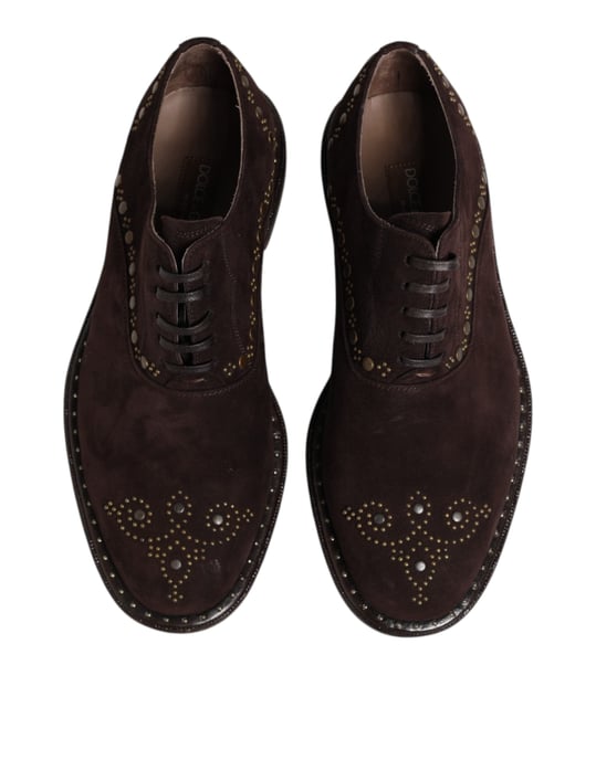Dolce & Gabbana Braune Samt Schnür-Oxford-Schuhe - Image 3