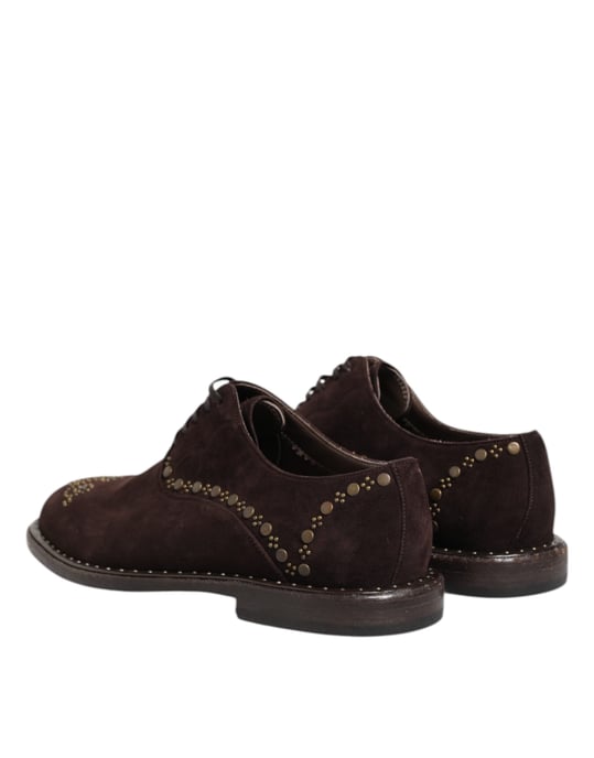 Dolce & Gabbana Braune Samt Schnür-Oxford-Schuhe - Image 5