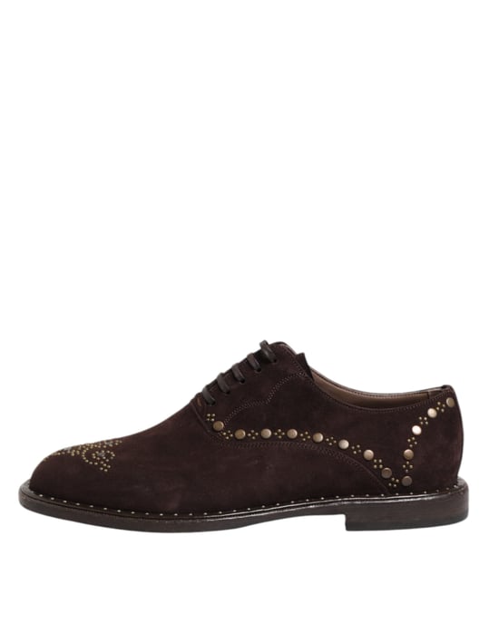 Dolce & Gabbana Braune Samt Schnür-Oxford-Schuhe - Image 6