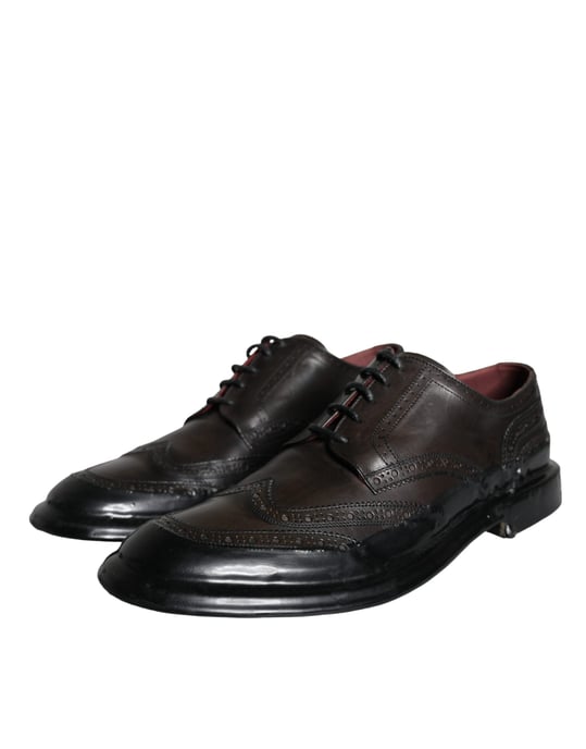 Dolce & Gabbana Schwarze Leder Oxford Wingtip Formelle Herrenschuhe - Image 3