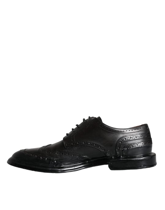 Dolce & Gabbana Schwarze Leder Oxford Wingtip Formelle Herrenschuhe - Image 5