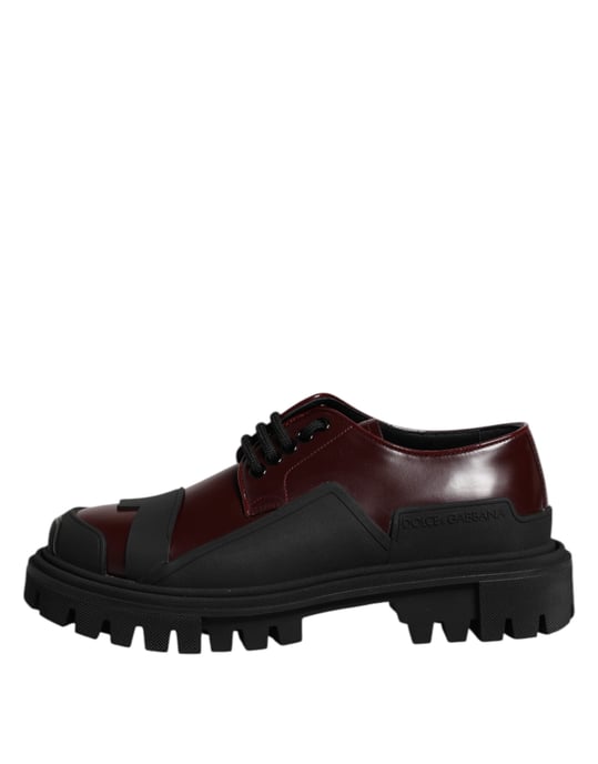 Dolce & Gabbana Rote Leder Schnür-Trekking-Dressschuhe - Image 6