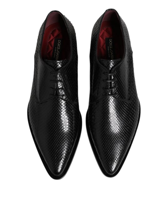 Dolce & Gabbana Schwarze Leder Schnürschuhe für Herren Derby - Image 3