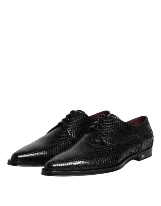 Dolce & Gabbana Schwarze Leder Schnürschuhe für Herren Derby - Image 4