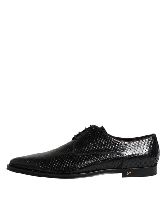Dolce & Gabbana Schwarze Leder Schnürschuhe für Herren Derby - Image 6
