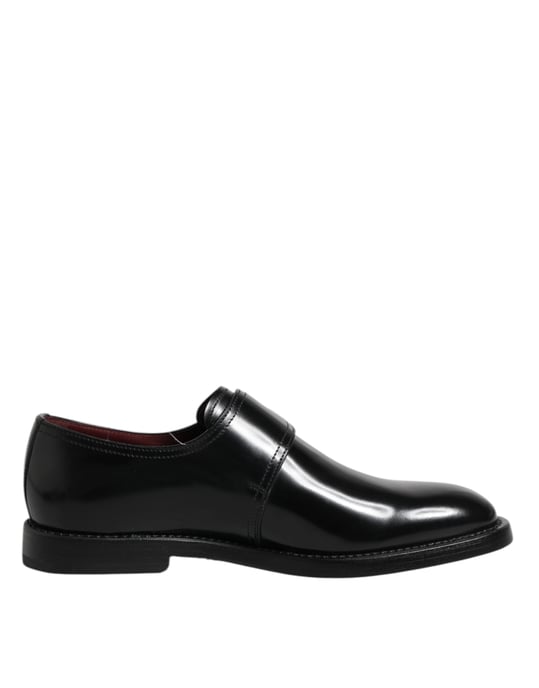 Dolce & Gabbana Schwarze Leder-Monk-Schnürschuhe - Image 1