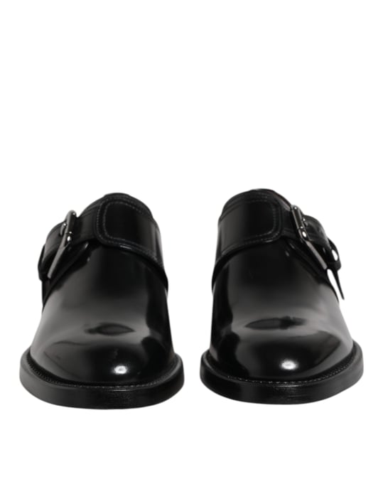 Dolce & Gabbana Schwarze Leder-Monk-Schnürschuhe - Image 2