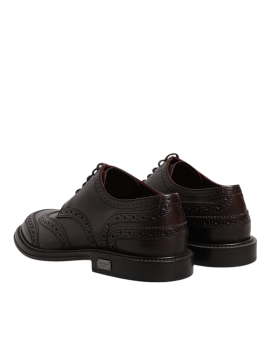 Dolce & Gabbana Braune Leder Derby-Wingtip Schnürschuhe für formelle Anlässe - Image 5