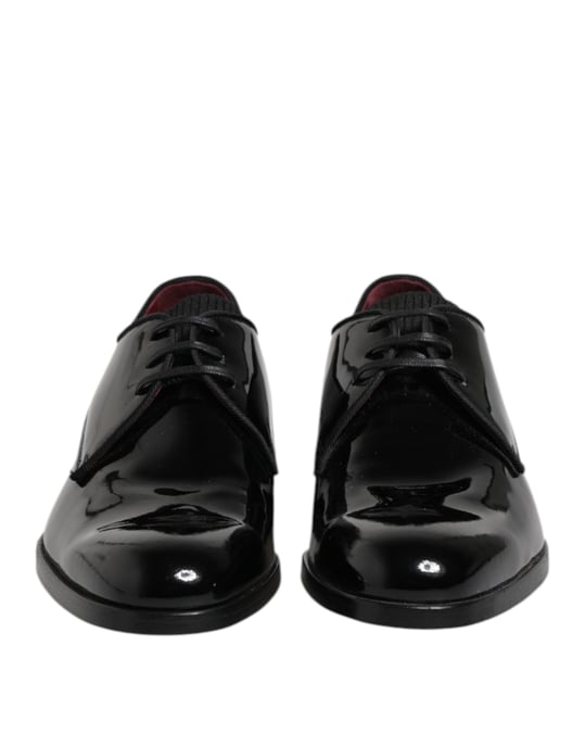 Dolce & Gabbana Schwarze Leder Schnürderbyschuhe für Herren - Image 2