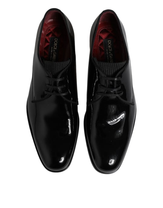 Dolce & Gabbana Schwarze Leder Schnürderbyschuhe für Herren - Image 3