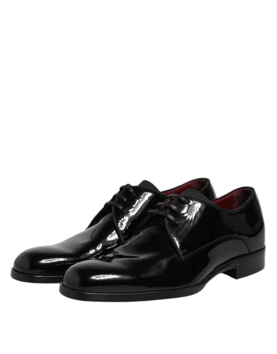 Dolce & Gabbana Schwarze Leder Schnürderbyschuhe für Herren - Image 4