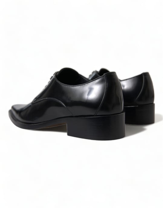 Dolce & Gabbana Schwarze Leder Schnürschuhe Flache Schuhe - Image 4