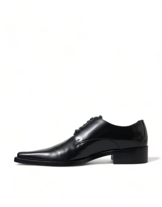Dolce & Gabbana Schwarze Leder Schnürschuhe Flache Schuhe - Image 5