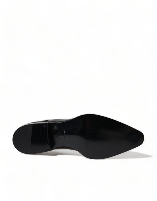 Dolce & Gabbana Schwarze Leder Schnürschuhe Flache Schuhe - Image 6