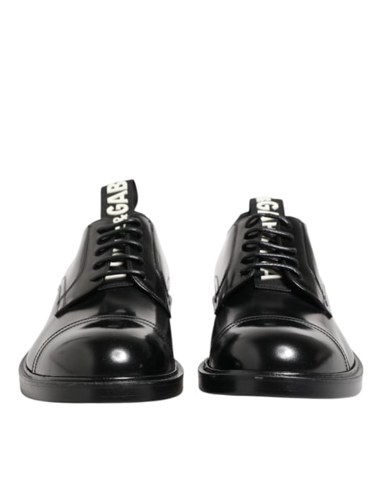 Dolce & Gabbana Schwarze Leder Kleid Schnürschuhe für Herren - Image 2