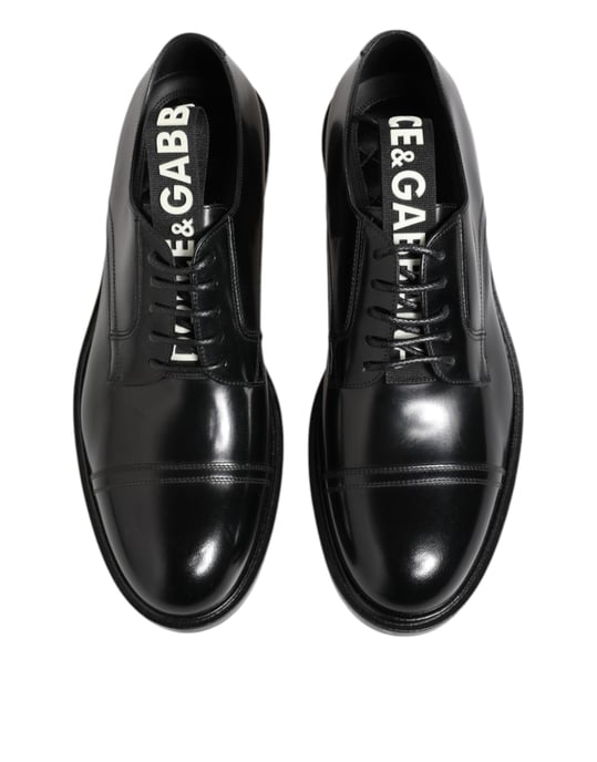 Dolce & Gabbana Schwarze Leder Kleid Schnürschuhe für Herren - Image 3