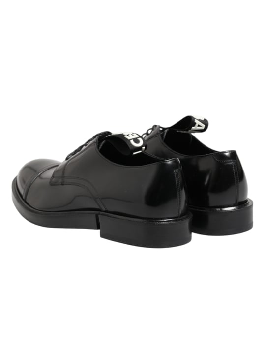 Dolce & Gabbana Schwarze Leder Kleid Schnürschuhe für Herren - Image 5