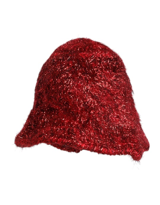 Dolce & Gabbana Roter Viskose-Glitter Bucket Hat mit breiter Krempe - Image 3