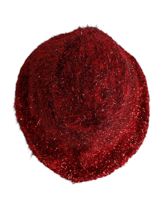Dolce & Gabbana Roter Viskose-Glitter Bucket Hat mit breiter Krempe - Image 4