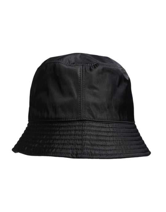 Dolce & Gabbana Schwarzer Baumwoll-Breitenrand Bucket Hat - Image 2