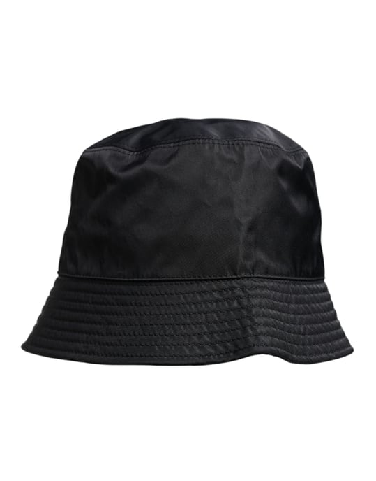 Dolce & Gabbana Schwarzer Baumwoll-Breitenrand Bucket Hat - Image 3