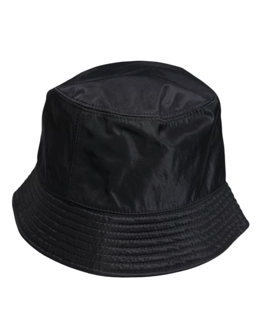 Dolce & Gabbana Schwarzer Baumwoll-Breitenrand Bucket Hat - Image 4