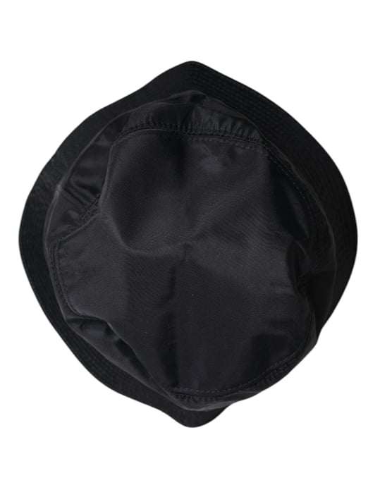 Dolce & Gabbana Schwarzer Baumwoll-Breitenrand Bucket Hat - Image 6