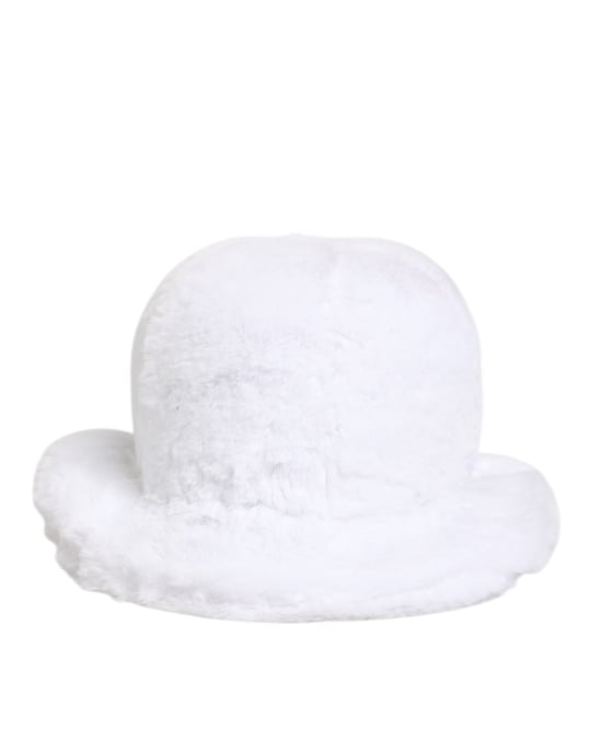 Dolce & Gabbana Weißer Modacryl Fleece Bucket Herren Hut - Image 1