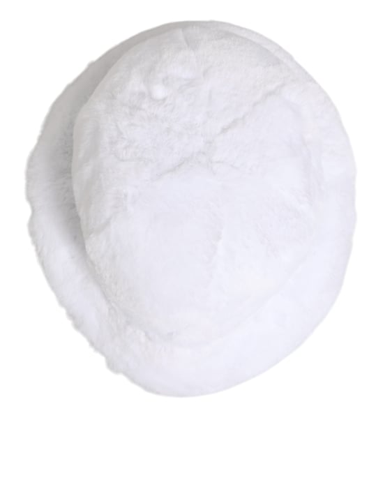 Dolce & Gabbana Weißer Modacryl Fleece Bucket Herren Hut - Image 5