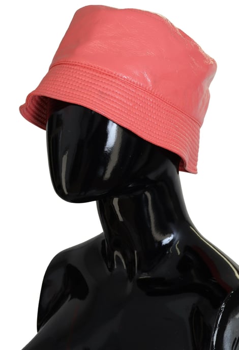 Dolce & Gabbana Pfirsich Stepp-Kunstleder Damen Bucket Cap Hut - Image 2