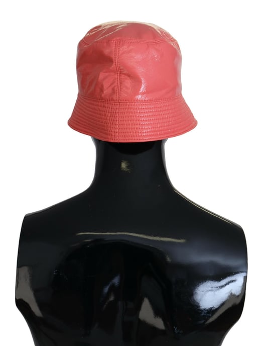 Dolce & Gabbana Pfirsich Stepp-Kunstleder Damen Bucket Cap Hut - Image 3