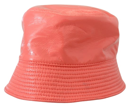 Dolce & Gabbana Pfirsich Stepp-Kunstleder Damen Bucket Cap Hut - Image 5