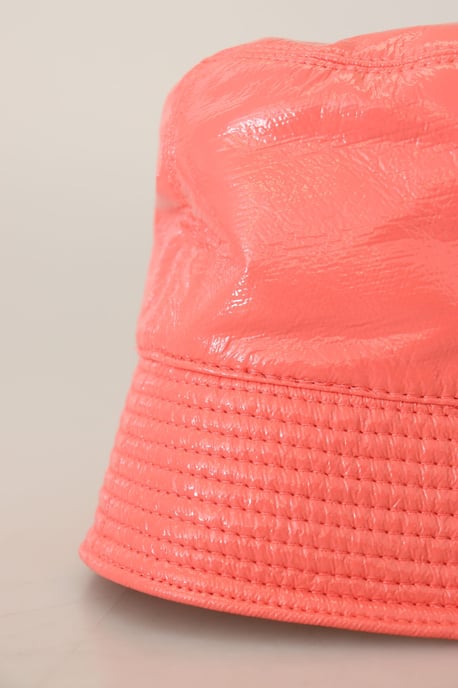 Dolce & Gabbana Pfirsich Stepp-Kunstleder Damen Bucket Cap Hut - Image 6