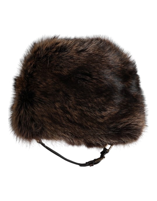 Dolce & Gabbana Brauner Pelz Damen Bucket Hat - Image 2
