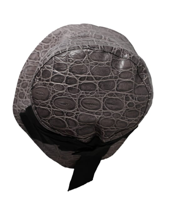 Dolce & Gabbana Schwarzer grauer gemusterter Lederhut - Image 3