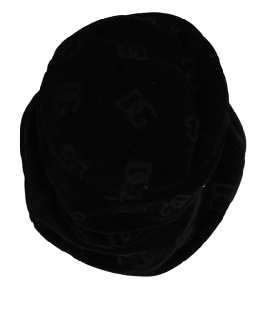 Dolce & Gabbana Schwarzer Baumwoll-Relief Bucket-Logo-Hut - Image 6