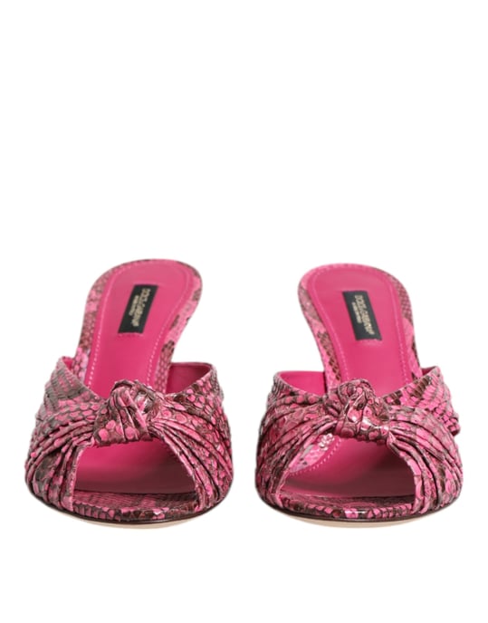 Dolce & Gabbana Pinke Leder Absatz-Sandalen Schuhe - Image 2