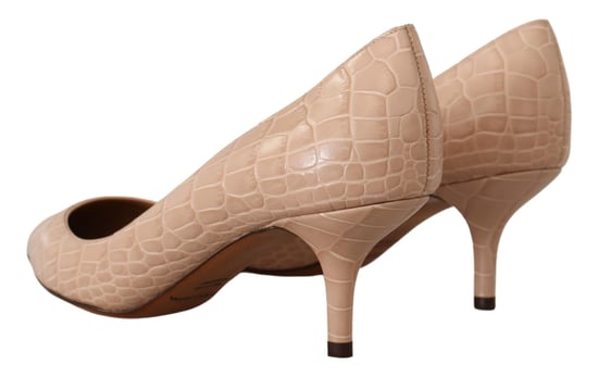 Dolce & Gabbana Beige Leder Spitzenabsatz Pumps Schuhe - Image 3