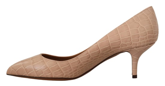 Dolce & Gabbana Beige Leder Spitzenabsatz Pumps Schuhe - Image 4