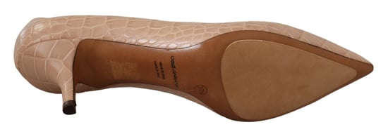 Dolce & Gabbana Beige Leder Spitzenabsatz Pumps Schuhe - Image 5