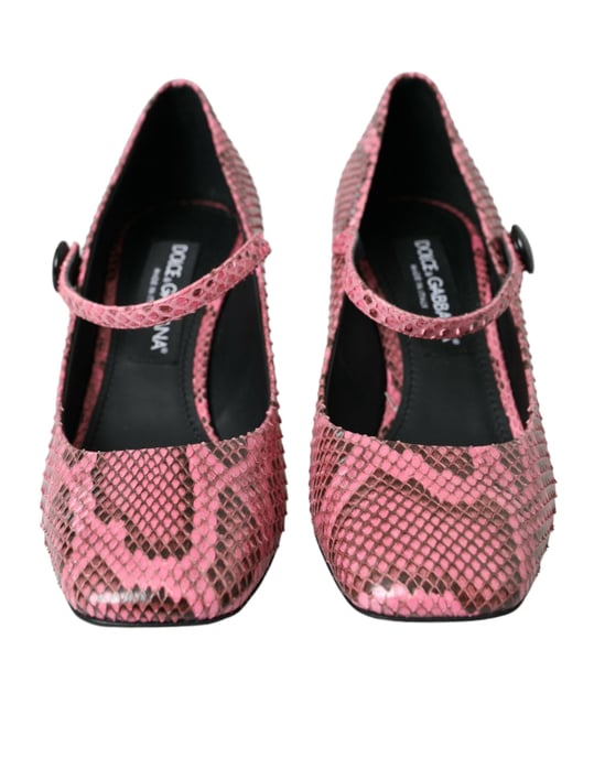 Dolce & Gabbana Pink Python-Leder Mary Jane Absatzschuhe - Image 2