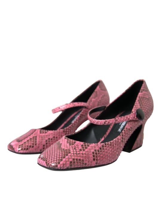 Dolce & Gabbana Pink Python-Leder Mary Jane Absatzschuhe - Image 3