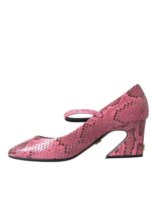 Dolce & Gabbana Pink Python-Leder Mary Jane Absatzschuhe - Image 5