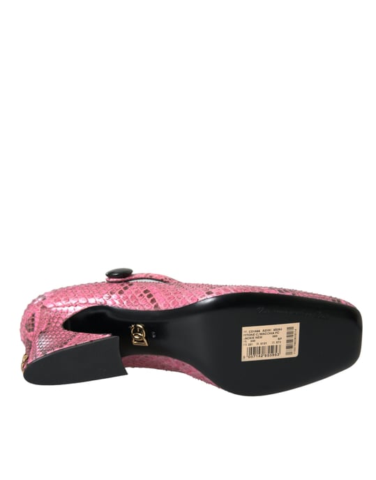Dolce & Gabbana Pink Python-Leder Mary Jane Absatzschuhe - Image 6