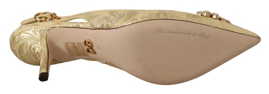 Dolce & Gabbana Gold Crystal Slingbacks Pumps Absatzschuhe - Image 4