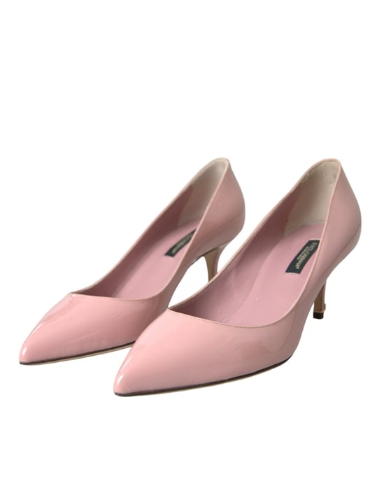 Dolce & Gabbana Lichtrosa Lackleder-Pumps Schuhe - Image 3