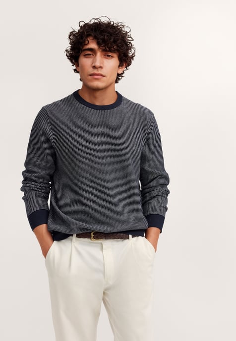 Bugatti Herren Pullover Rundhals aus reiner Baumwolle - Image 1