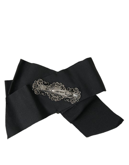 Dolce & Gabbana Schwarze Swarovski-Kristall-Verzierte Haarklammer - Image 3