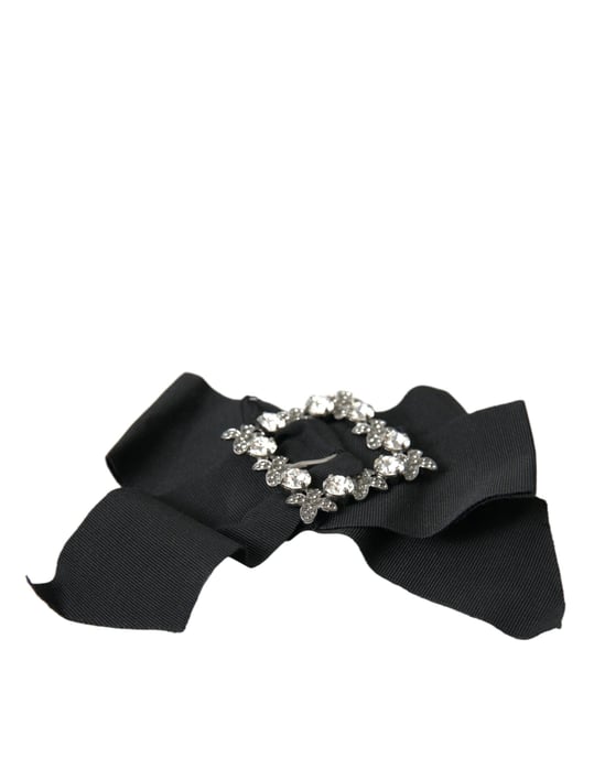Dolce & Gabbana Schwarze Swarovski-Kristall-Verzierte Haarklammer - Image 5